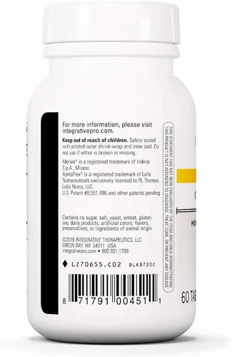 Vista 3 de Integrative Therapeutics Curcumax Pro - Fórmula de apoyo articular* con extracto de curcumina de Meriva* - Sin lácteos - Vegano - 60 tabletas