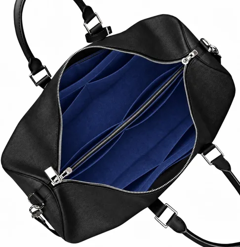 Vista 17 de Divitize Organizador de carteras prémium compatible con LV Keepall 25/35/45/50/55/60 — Hecho a mano, 3mm de fieltro compacto y resistente, base Azul