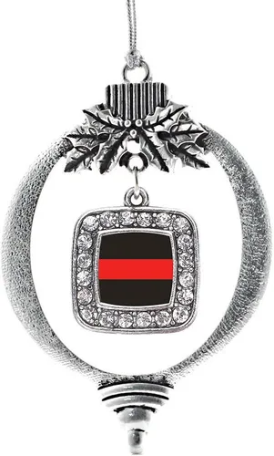 Vista 253 de Inspired Silver - Bon Voyage Cruise Ship Charm Ornamento – Adornos navideños cuadrados de plata con joyas de circonita cúbica