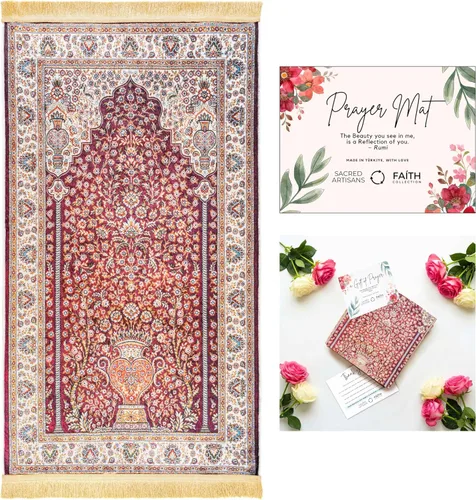 Vista 9 de Sacred Artisans Alfombra de oración para hombres y mujeres, una alfombra de oración súper suave al tacto y alfombra de meditación para viajes a casa