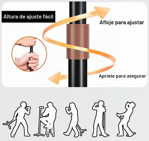 Vista 5 de Soporte de micrófono con brazo de brazo con base plana con peso, altura ajustable de 24 a 68 pulgadas, soporte de canto con soporte para micrófono