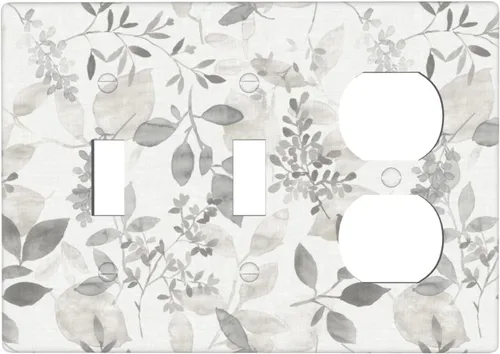 Vista 171 de Placa de Pared en Blanco de 1-Gang Sin Dispositivo Beige Lindo Vintage Boho de los 70s Hongo Fungus Planta Floral Botánica Libélula Interruptor