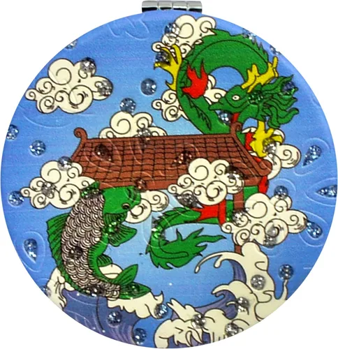 Vista 13 de Espejo lateral doble Feng Shui Lucky Mirror Dragones dobles