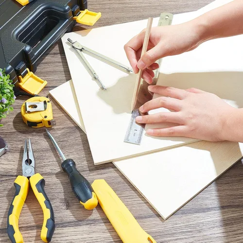 Vista 7 de Juexica 1 Pcs 6 mm Birch Plywood 12 x 12 in Craft Wood Unfinished Plywood Sheets for DIY Projects Wood Engraving Burning Drawing Painting Laser