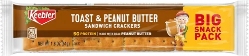 Vista 2 de Keebler Toast & Peanut Butter Sandwich Crackers Snack Pack, 1.8 onzas (paquete de 12)