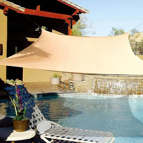 Vista 8 de IFAST Toldo tipo vela rectangular de 16.4 x 11.81 pies, cubierta superior, tela resistente y duradera, impermeable, refugio para patio, jardín