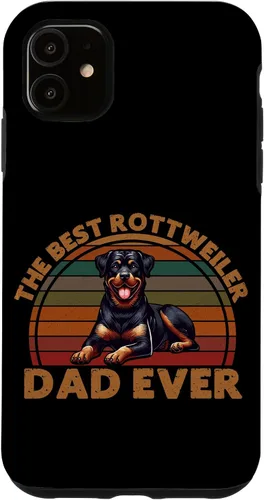 Vista 8 de Best Rottweiler Dad Ever Rottie Father Dog Parent Retro Case for iPhone 16