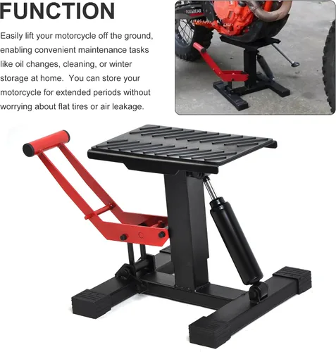 Vista 2 de Soporte de elevación para motocicleta, elevador, altura ajustable, accesorios para bici de cross