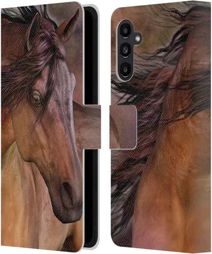Vista 389 de Head Case Designs Officially Licensed Laurie Prindle A Morgan Christmas Western Stallion Leather Wallet Case Compatible with Samsung Galaxy A07 4G