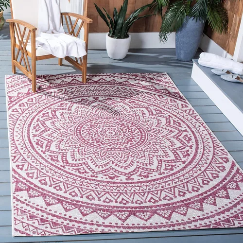 Vista 25 de SAFAVIEH Alfombra lavable al aire libre Courtyard Collection - 2'3" x 5', marfil y verde, no desprende pelusa y fácil limpieza, ideal para patio