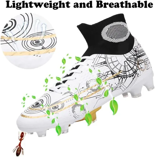 Vista 3 de YANGTAOZI Zapatos de fútbol para hombre con tacos profesionales FgAg de alta calidad, transpirables, atléticos, para entrenamiento de fútbol