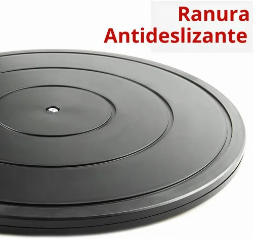Vista 8 de Tocadiscos Lazy Susan de 16 pulgadas, rodamientos giratorios de bolas de acero resistentes - Soporte de base plana