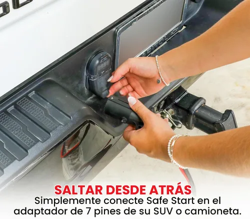 Vista 4 de Safe Start Cable de puente Cables de puente resistentes para camiones, SUV Arrancador de auto rescate Conexión rápida, luces integradas