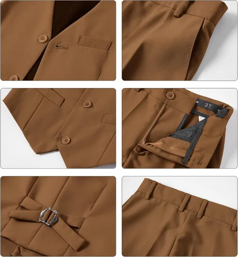 Vista 116 de Conjunto de chaleco para niños, trajes formales, trajes de boda, ropa de vestir