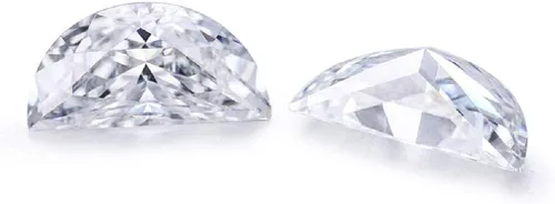 Vista 2 de Mois Moissanita suelta de 6 quilates, diamante de moissanita incoloro, claridad VVS1, piedras preciosas brillantes de corte de media luna para hacer
