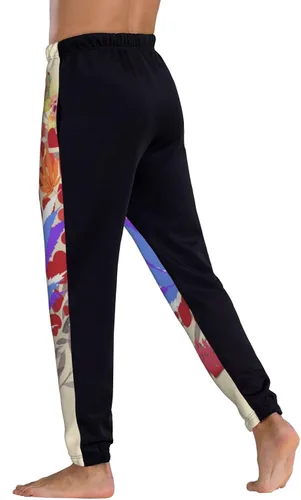 Vista 5 de Pantalones deportivos con estampado floral de calavera para hombre, pantalones deportivos divertidos y casuales para entrenamiento