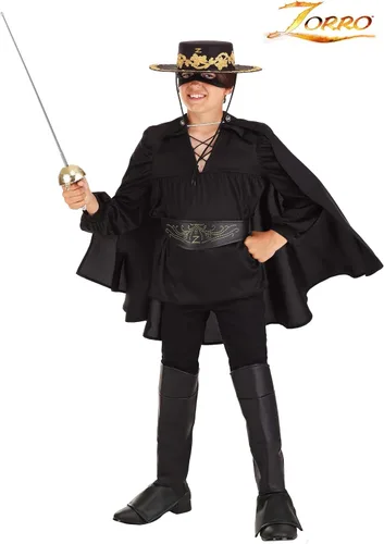 Vista 2 de Disfraz de Zorro de lujo para niños