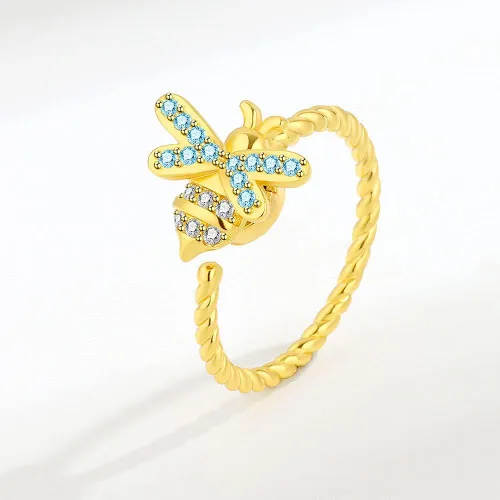 Vista 4 de 14K Gold Plated Anxiety Ring for Women-925 Sterling Silver Spinner Rings for AnxietyAdjustable Open Ring Fidget RingStacking Rings Gifts
