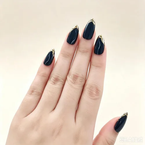 Vista 51 de Uñas postizas a presión medianas con diseño geométrico blanco almendra – 24 uñas postizas reutilizables de ABS brillante, fácil de aplicar, juego