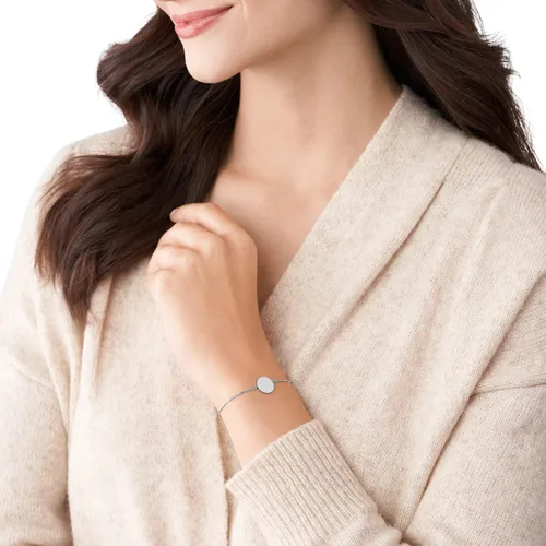 Vista 4 de Fossil Pulsera de regalo personalizada grabable de acero inoxidable para mujer