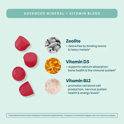 Vista 5 de Stay-Well Naturals Natural Zeolite Heavy Metal Detox Kids, gomita masticable, zeolita micronizada, limpieza total de metales corporales, limpieza