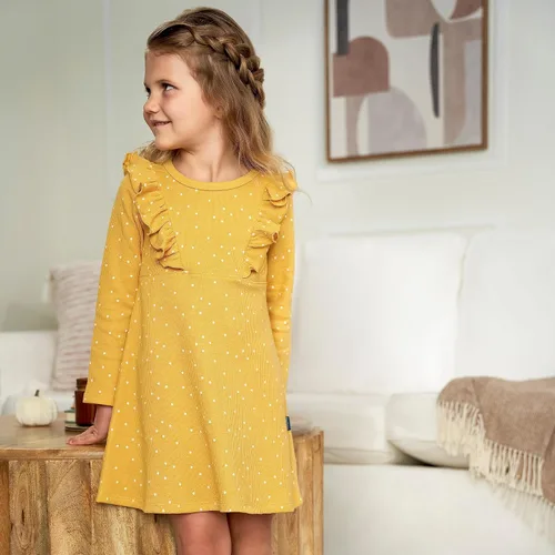 Vista 2 de Gerber Vestido de manga larga con detalle de volantes para bebé niña
