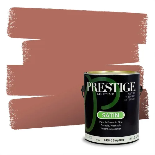 Vista 518 de Prestige Paints Pintura exterior e imprimación en uno, 1 galón, plano, coincidencia comparable de Valspar* Amber Rose*