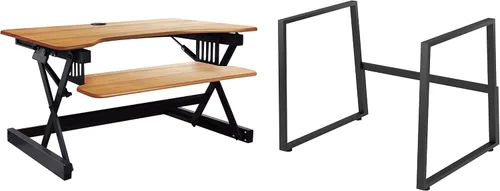 Vista 14 de Rocelco - Convertidor de escritorio para trabajar de pie con altura ajustable de 32 pulgadas - Estación de trabajo para computadora sentada o de pie