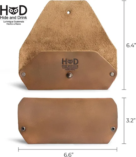 Vista 7 de Hide & Drink, Sunglasses Sleeve Case Protector, Eyewear Pouch, Great for Outdoors & Traveling, Full Grain Leather, Handmade