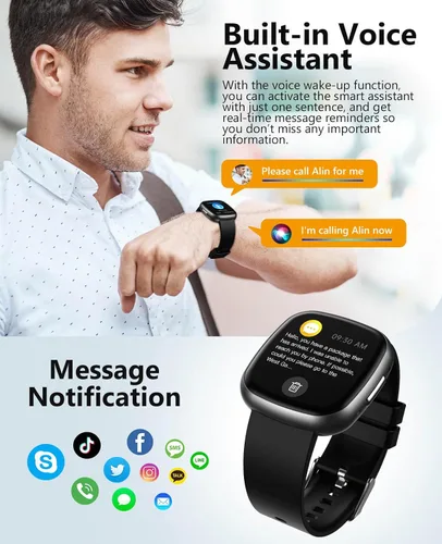 Vista 7 de Smart Watch for Men Women, 1.72" Super Retina HD Display, 24/7 Heart Rate HRV SpO2 Monitor, Sleep/Stress, 135 Sport Modes Fitness Activity Tracker