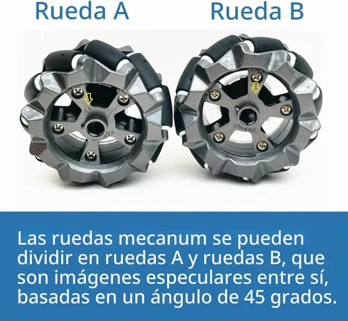 Vista 4 de Kit de coche de rueda mecánica DIY con chasis de metal y motor TT Robot inteligente 4WD Kit de programación de coche omnidireccional con codificador
