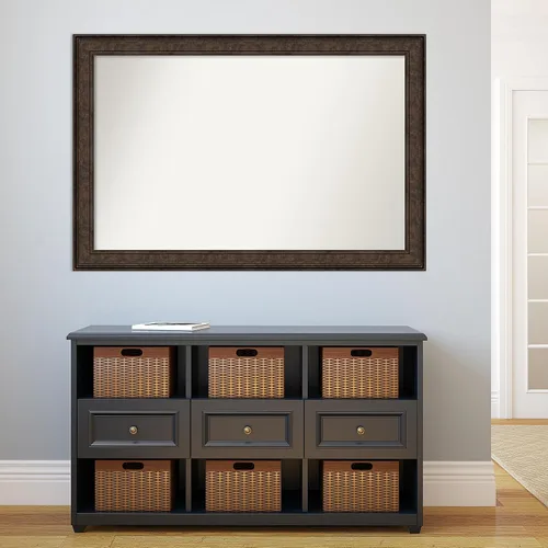 Vista 515 de Amanti Art Espejo de pared personalizado no biselado (25 x 25 pulgadas), marco de bronce acentuado, varios tamaños personalizados, espejo de baño