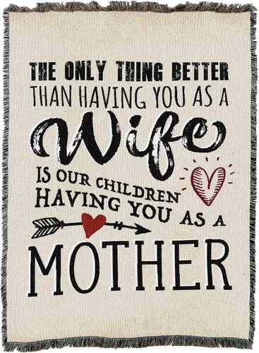 Vista 4 de Pure Country Weavers Manta The Only Thing Better Wife Children Mother – Tapiz de regalo tejido de algodón – Fabricado en los Estados Unidos