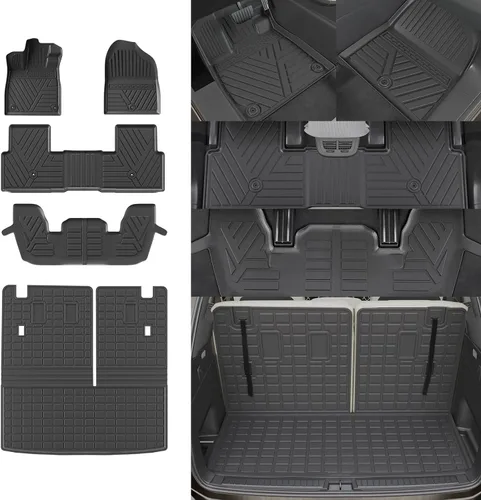 Vista 13 de Rongtaod Alfombrillas de piso compatibles con Honda Pilot 2016-2022 de 7 asientos, alfombrilla de maletero, alfombrilla de carga, forro de carga