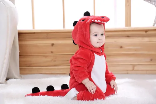 Vista 8 de TONWHAR Mameluco unisex para bebé pijama de dinosaurio de dibujos animados para perros pequeños