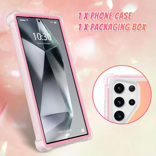 Vista 747 de Bonoma - Funda compatible con Samsung Galaxy S21 Plus, diseño de corazón con purpurina, color rosa Support for MagSafe, Plating Magnetic Case TPU