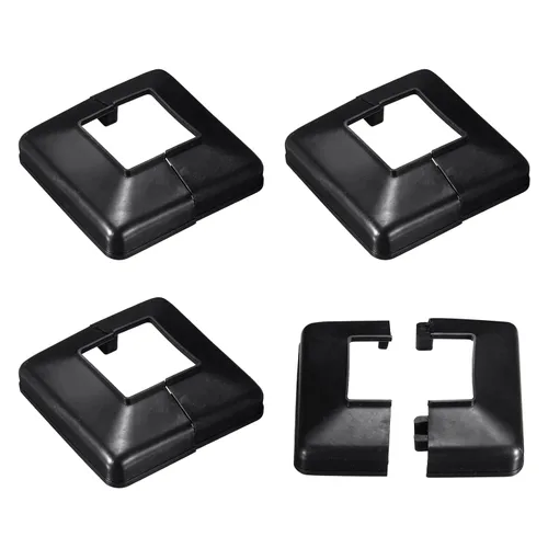 Vista 11 de uxcell Falda para poste, 4 piezas de 1.614 x 1.614 in/1.61 x 1.61 pulgadas, estilo dividido, cubierta de base de poste para valla, escalera
