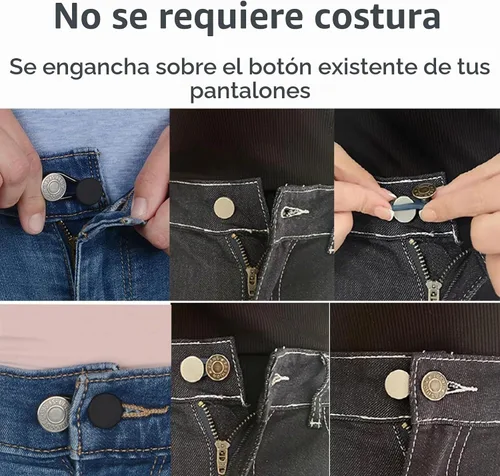 Vista 5 de Extensores de botón para jeans, extensor de botón KAJUDA Pants - Extensión instantánea de cintura - Extensores de cintura ajustables para hombres