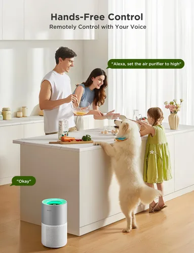 Vista 4 de GoveeLife Purificadores de aire para el hogar, purificador de aire inteligente para habitaciones grandes con aplicación y control Alexa, cubre hasta