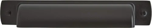 Vista 3 de Amerock Mango de taza para gabinete Negro mate 3-3/4 pulgadas (3.780 in) de centro a centro Rochdale paquete de 10 unidades Jaladera