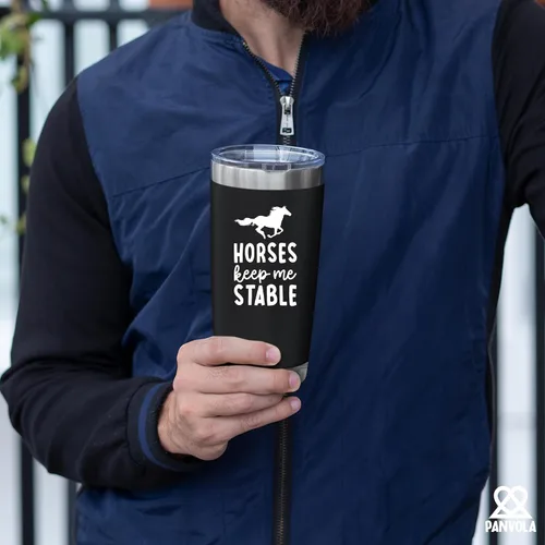 Vista 6 de Panvola Horses Keep Me Stable Horse Lover - Regalos ecuestres para mujeres y hombres, de mamá, papá, amigos, vasos aislados al vacío de acero