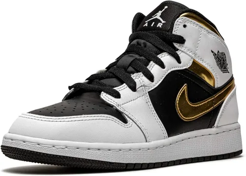 Vista 4 de Jordan 1 Mid (caña media) de color naranja ártico blancoantracita-naranja ártico para niños grandes, BlancoMulticolor-Negro, 7 Big Kid