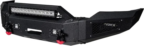 Vista 7 de Parachoques delantero compatible con Dodge RAM 2500/3500 2003 2004 2005 con placa de cabrestante + 5 luces LED + anillos en D