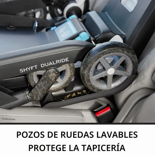 Vista 8 de Evenflo GOLD Shyft DualRide Silla de coche y cochecito para bebé Combo con almacenamiento de equipaje (Gris Luna de Miel)