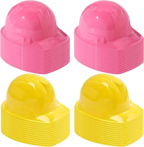 Vista 8 de Sumind Paquete de 48 sombreros de fiesta de construcción para niños, casco de plástico para trabajadores, juguete a granel para niños de 3 a 8 años