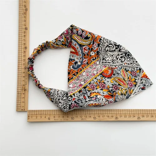 Vista 28 de Pañuelo elástico para el cabello, bandanas para el cabello, bufanda de lunares para mujeres y niñas (flor de satén retro)