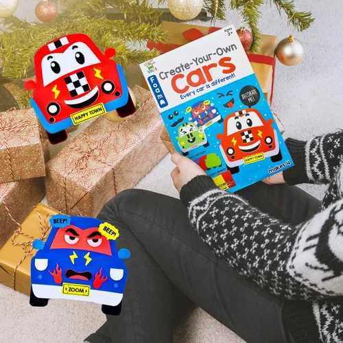 Vista 7 de VKPI Kit de regalo de 4 piezas de espuma EVA, creativo para hacer tus propios autos, proyectos de manualidades de papel de espuma de dibujos Coches