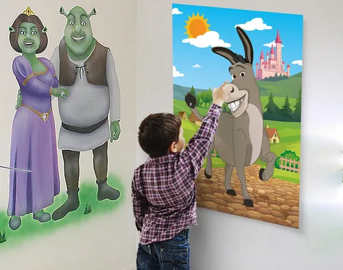 Vista 5 de Joy Bang Ponle la cola al burro para niños con pegatinas de cola y máscaras para los ojos, juegos de fiesta de cumpleaños para niños y niñas