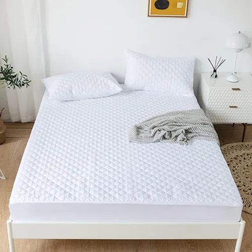 Vista 11 de jejeloiu Protector de colchón acolchado negro, 100% impermeable, transpirable, tamaño individual, protector de colchón de 14 pulgadas de profundidad