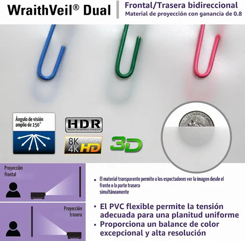 Vista 8 de Pantalla para proyector al aire libre con soporte 16:9, 8K 4K Ultra HD 3D, plegable y rápida YardMaster 2 Dual Proyección delantera y trasera
